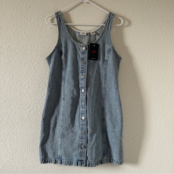Levi’s Women’s Denim Button Front Dress NWT Small Blue Western Festival Casual - Picture 1 of 14